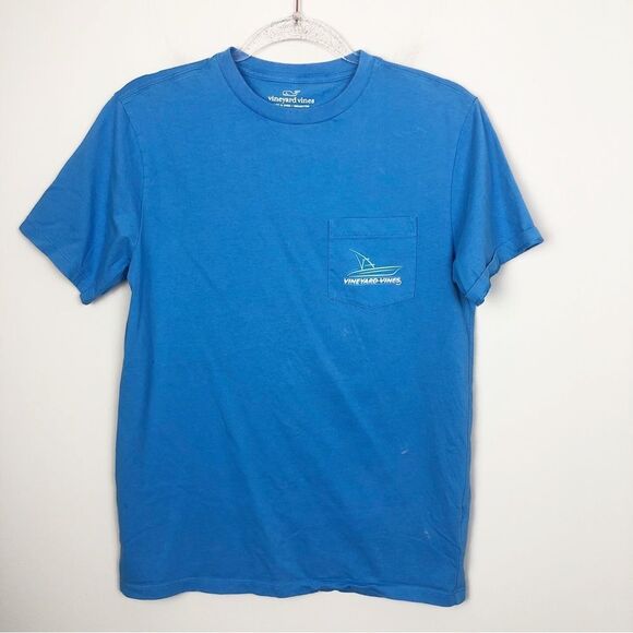 VINEYARD VINES | Men’s Blue Boat Graphic Pocket Tee Short Sleeves Size X-Small - Picture 1 of 7